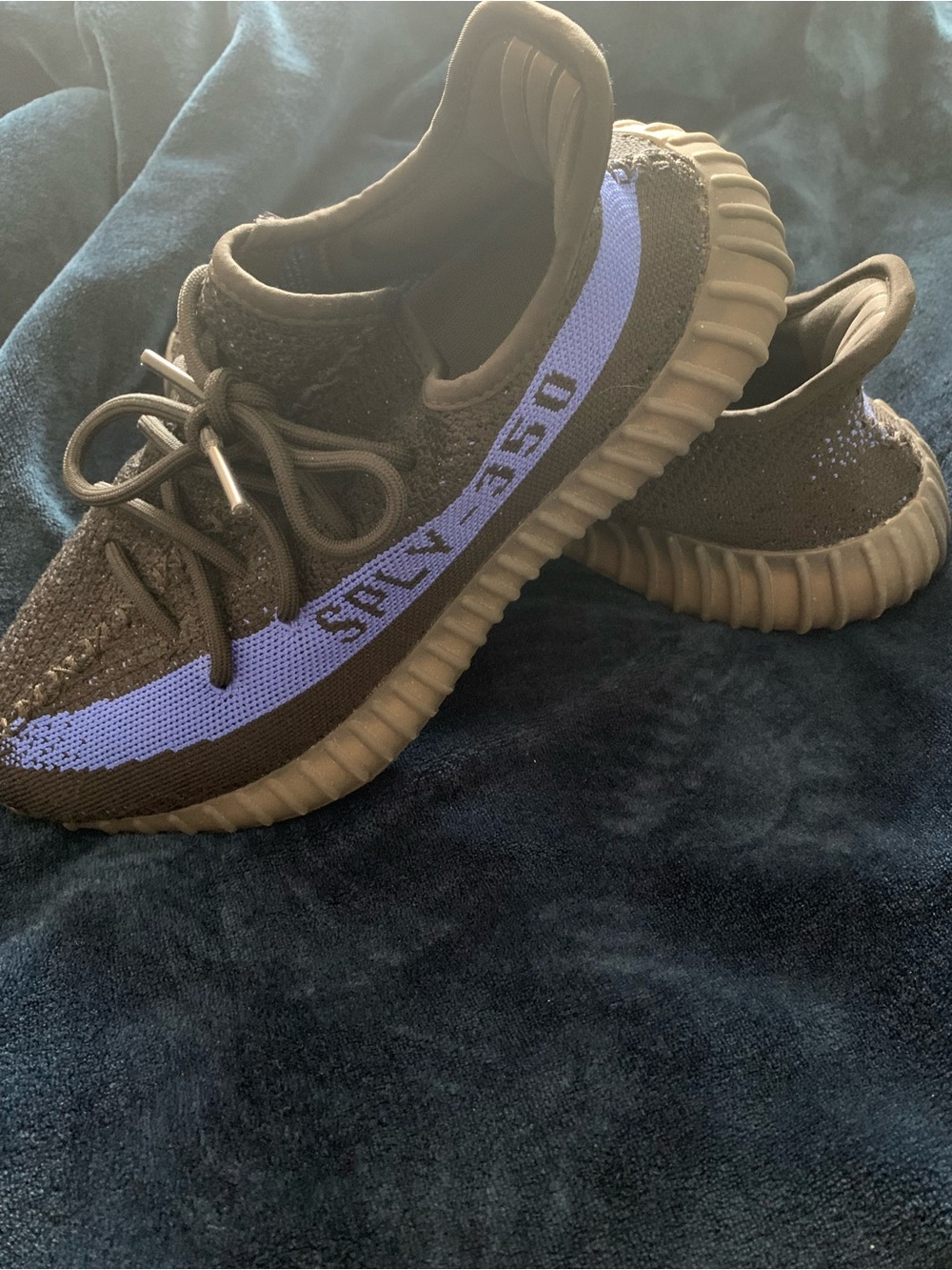 adidas Black and Purple Low-Top Knit Sneakers
